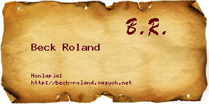 Beck Roland névjegykártya